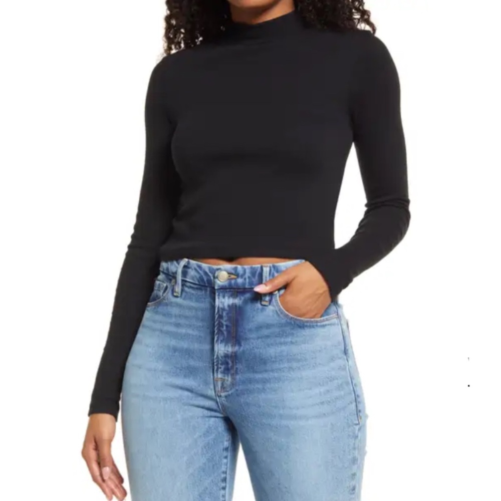 BP. Mock Neck Crop Knit Top - M